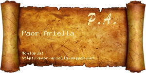Paor Ariella névjegykártya